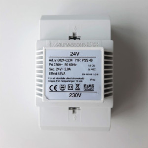 Systemair Transformator 2x24VAC PSS48 48VA, IP40, Hutschienenmontage (211945)