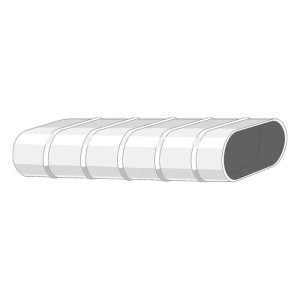 Systemair S 100 Flachkanal, flex., L=3.0 129x52mm, oval, flexibel, Stahlbl. verz. (305043)