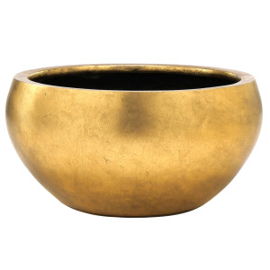 Flingora Schale »Alodie« - Fiberglas Pflanzschale - Indoor - Metallisch Gold - Ø 50 cm / Höhe 24 cm