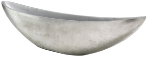 Flingora Jardinière »Solène« - Fiberglas Schiffchen - Indoor - Metallisch Silber - 90 x 17 x 20 cm
