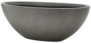 Flingora Jardinière »Dalia« - Fiberglas Schiffchen - Indoor & Outdoor - Matt Staubgrau - 55 x 28 x 21 cm