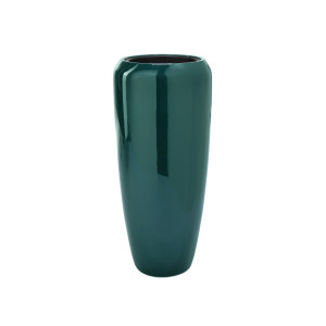 Flingora Vase »Cleo« mit Einsatz - Fiberglas Pflanzvase - Indoor & Outdoor - Hochglanz Blaugrün - Höhe 75 cm / Ø 34 cm