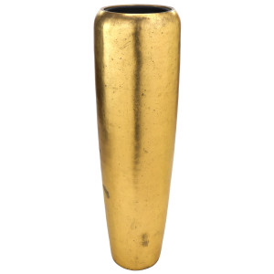 Flingora Vase »Cleo« mit Einsatz - Fiberglas Pflanzvase - Indoor - Metallisch Gold - Höhe 117 cm / Ø 34 cm