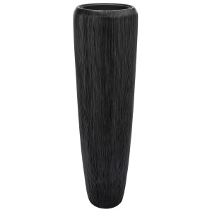 Flingora Vase »Esmee« mit Einsatz - Fiberglas Pflanzvase - Indoor & Outdoor - Rillenstruktur Anthrazit - Höhe 117 cm / Ø 34 cm