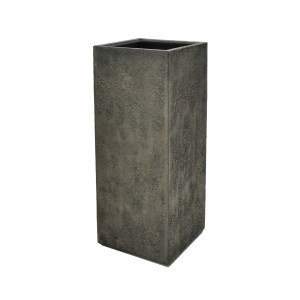 Flingora Vase »Temple« mit Einsatz - Fiberglas Pflanzvase - Indoor & Outdoor - Antik Blassbraun - 31 x 31 x 75 cm