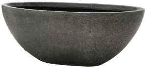 Flingora Jardinière »Dalia« - Fiberglas Schiffchen - Indoor & Outdoor - Matt Steingrau - 55 x 28 x 21 cm