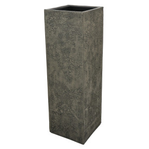 Flingora Vase »Temple« mit Einsatz - Fiberglas Pflanzvase - Indoor & Outdoor - Antik Blassbraun - 31 x 31 x 97 cm