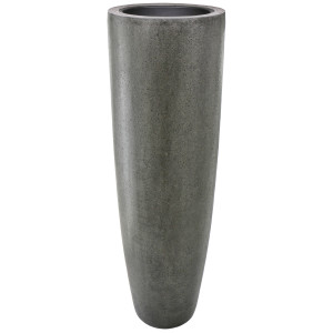Flingora Vase »Ophelia« mit Einsatz - Fiberglas Pflanzvase - Indoor & Outdoor - Matt Steingrau - Höhe 185 cm / Ø 55 cm