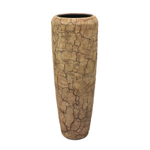 Flingora Vase »Brook« mit Einsatz - Fiberglas Pflanzvase - Indoor - Matt Cappuccino - Höhe 97 cm / Ø 34 cm