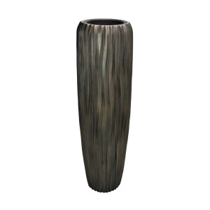Flingora Vase »Minga« mit Einsatz - Fiberglas Pflanzvase - Indoor - Wellenstruktur Kupferbraun - Höhe 141 cm / Ø 42 cm