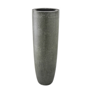 Flingora Vase »Ophelia« mit Einsatz - Fiberglas Pflanzvase - Indoor & Outdoor - Matt Steingrau - Höhe 150 cm / Ø 48 cm