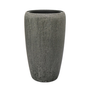 Flingora Vase »Gloria« mit Einsatz - Fiberglas Pflanzvase - Indoor & Outdoor - Matt Steingrau - Höhe 68 cm / Ø 43 cm