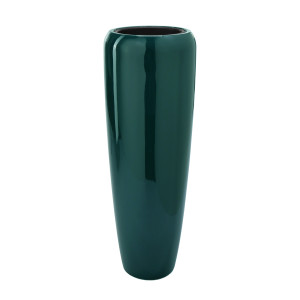 Flingora Vase »Cleo« mit Einsatz - Fiberglas Pflanzvase - Indoor & Outdoor - Hochglanz Blaugrün - Höhe 97 cm / Ø 34 cm