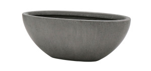 Flingora Jardinière »Dalia« - Fiberglas Schiffchen - Indoor & Outdoor - Matt Staubgrau - 40 x 20 x 15 cm