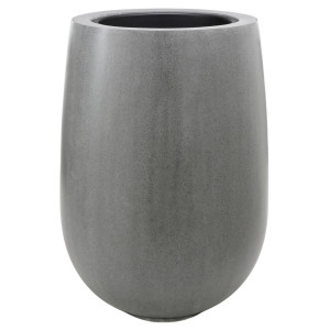 Flingora Vase »Tamee« mit Einsatz - Fiberglas Pflanzvase - Indoor & Outdoor - Matt Staubgrau - Höhe 75 cm / Ø 53 cm