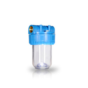 Contenitore Per Filtro Acqua Da 5" In/out 3/4" Ottone Col. Trasparente