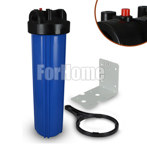 Contenitore Big Per Filtro Acqua Da 20" In/out 3/4" Col. Blue Con Pulsante Di Ri