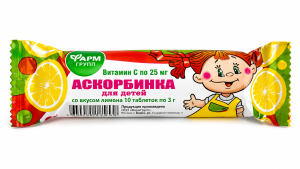 Askorbinka dla dzieci o smaku cytrynowym 10 tab 3g