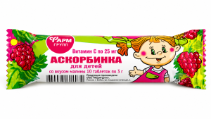 Askorbinka dla dzieci o smaku malinowym 10 tab 3g