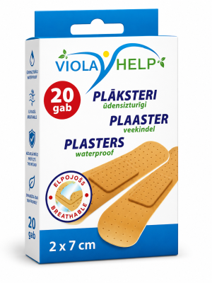 Plastry wodoodporne 2x7 cm 20 sztuk