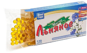 Olej lniany 120 kaps 250 mg