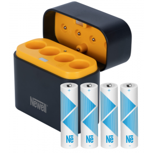 Ładowarka Newell 4-kanałowa do akumulatorów Li-ion + 4 akumulatory Li-ion AA 1,5 V 2200 mAh