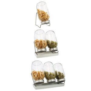 Sprossenglas-Set mit 1500-ml-Gläsern (mit Edelstahlschraubring)