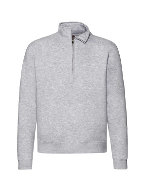 Fruit of the Loom Bluza męska Premium z krótkim zamkiem Zip Neck Raglan Sweat - szary melanż (94), XXL