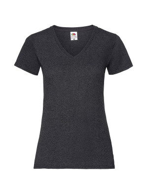 Fruit of the Loom Koszulka damska v-neck Valueweight - grafitowy melanż (HD), S