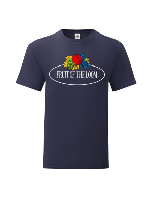 Fruit of the Loom Koszulka męska Iconic Vintage Logo duże - ciemny granat (AZ), S