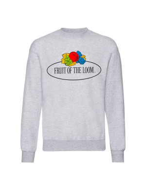 Fruit of the Loom Bluza Męska Classic Set-In Vintage Logo duże - szary melanż (94), XL
