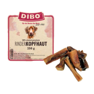 Dibo Rinderkopfhaut für Hunde ? Luftgetrockneter Natur-Kausnack extra zäh | 250 g