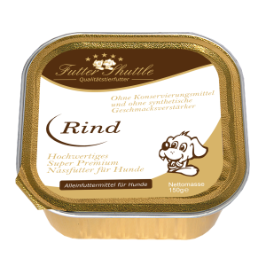 Hochwertiges Hunde Nassfutter mit Rind | Super Premium Nassfutter der höchsten Güte in praktischer 150g Schale