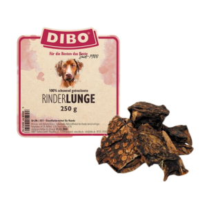 Dibo Rinderlunge für Hunde ? Luftgetrockneter Natur-Hundesnack fettarm | 250 g