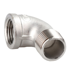 Codo 90ï¿½ inox roscado macho - hembra de 3/8