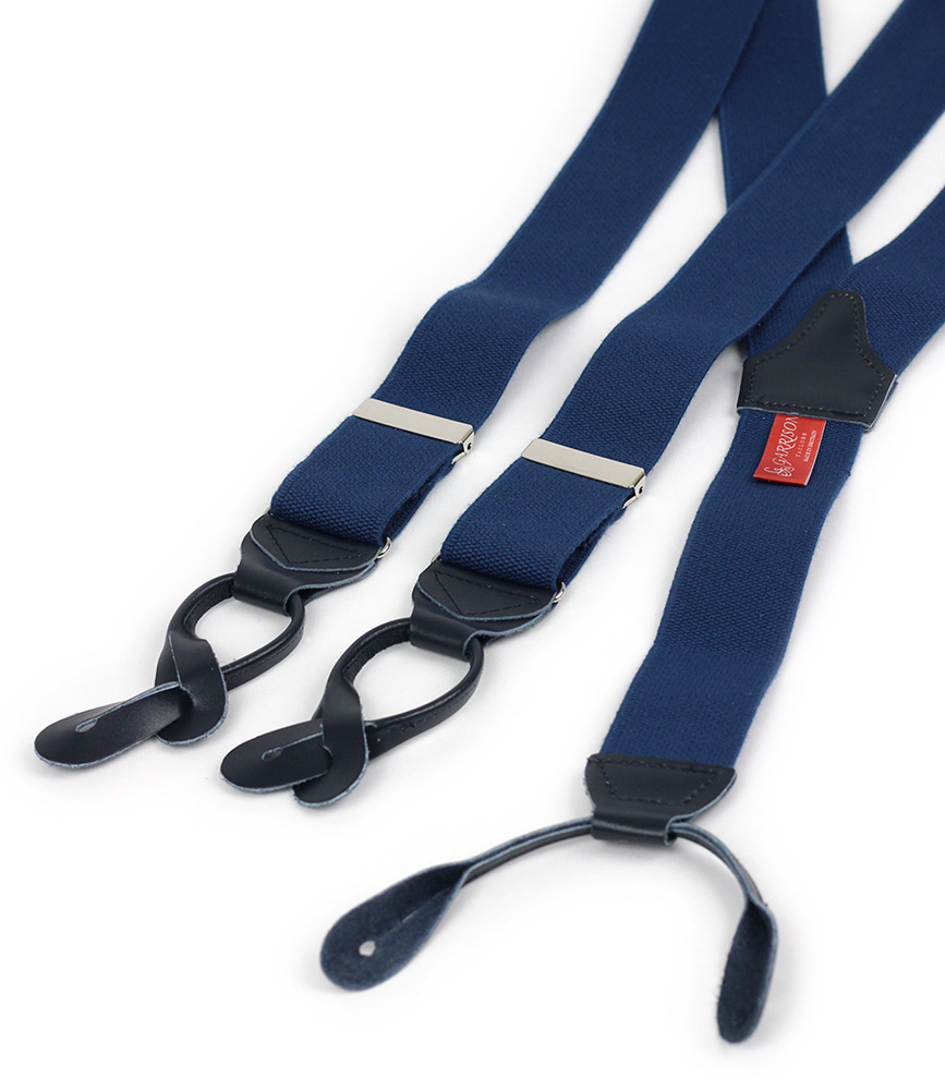 Tommy Interchangeable Button/Clip Braces - Blue