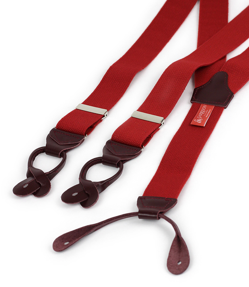 Tommy Interchangeable Button/Clip Braces - Red
