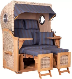 Strandkorb Rantum Teak PE shell Dessin 582