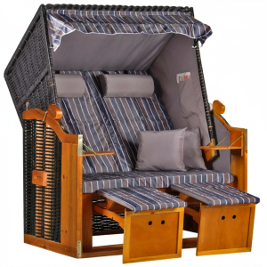 Strandkorb Baltic PE schwarz Dessin Anthrazit Braun