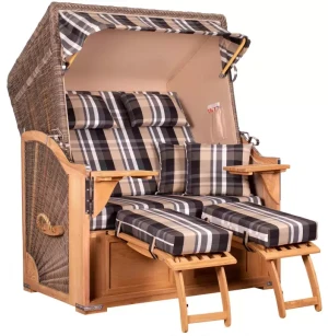 Strandkorb Nordstrand Teak PE grey Dessin 583