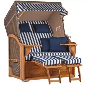 Strandkorb Nordstrand Teak PE grey Dessin 518