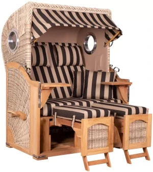 Strandkorb Rantum Teak PE shell Dessin 581