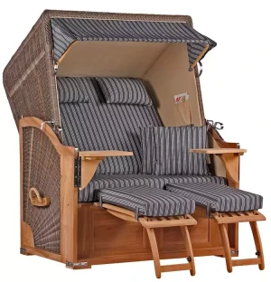 Strandkorb Nordstrand Teak PE grey Dessin 500