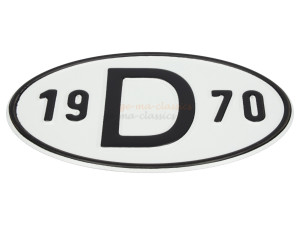 "D" Länderschild mit Jahr 1970