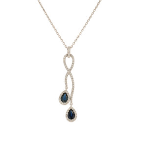 Gemme-les-bijoux Collier saphirs 0.35