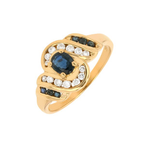 Gemme-les-bijoux Bague saphirs 0.43