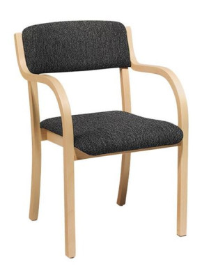 Konferansestol Chelsea, bøk, grå