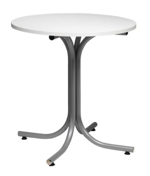 Cafebord Big Apple, diameter 900 mm, hvit/sølv