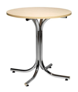 Cafebord Big Apple, diameter 900 mm, bjørk/krom