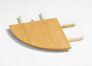 Vinkelplate til skolepult Hatty, 600x600 mm, eik